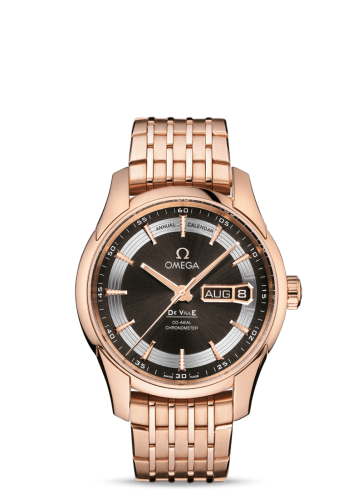 Omega De Ville Hour Vision Co-Axial Annual Calendar Red Gold / Brown / Bracelet